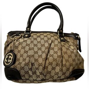 Gucci Guccisima Beige and Brown GG Satchel